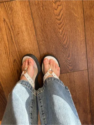 Skechers White Heeled Rhinestone Sandals thumbnail 6