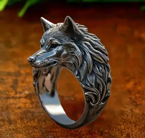 &merci Men’s Copper Intricate Detailing Bold Wolf Head Size 12 NWT thumbnail 2