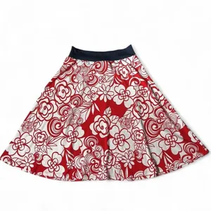 Y2K Wet‎ Seal Red Floral Skater Skirt Retro High-Waisted Flowy Mini Size S thumbnail 2