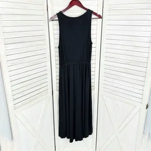 The Limited Signature Drawstring Waist Midi Sundress‎ Black Medium Knit thumbnail 9