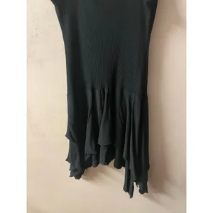 Zara Black Ribbed Bodice Asymmetrical Tiered Flowy Skirt Mini Dress Size M NWT thumbnail 11