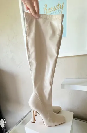 Forever 21 Knee-High Cream Boots NWT thumbnail 3