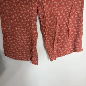 American Eagle Terracotta Orange Floral Wide Leg Crop Pants Medium Viscose thumbnail 10