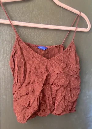 Aeropostale Rust Red Animal print Cami Cropped Top thumbnail 1