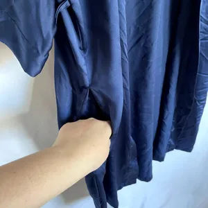 Victoria's Secret blue satin feel robe lingerie women's XS/S pockets no belt‎ thumbnail 4