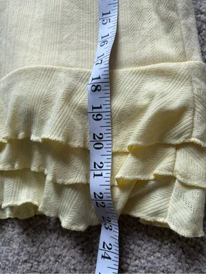 Edikted Yellow bohemian girly Ruffled Slip Dress with Pink Rose Accent size xs thumbnail 14