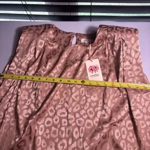 NWT Entro Top Small Sleeveless Shoulder Pad‎ Keyhole Back Pink Blush Cheetah thumbnail 8