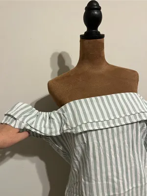 Lulus Seaside Skipper Blue Striped Off-the-Shoulder Mini Dress thumbnail 5