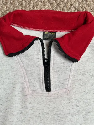 Vintage 90s Style Canada White and Red Canadian Flag Crewneck Quarter Zip Sweater thumbnail 4
