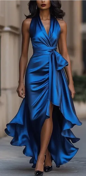 Mooyius navy blue formal gown Size M thumbnail 1