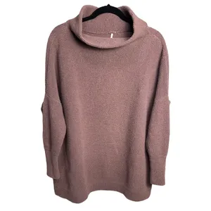 Free People Ottoman Slouchy Tunic Sweater Mauve Cowl Neck Small thumbnail 4