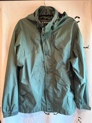 REI Elements Unisex XS Sage Green Hooded Rain Jacket Hiking Gorpcore utility thumbnail 1