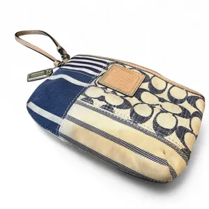 Vintage Coach Daisy Canvas Patchwork Wristlet Clutch Purse F49448 thumbnail 2