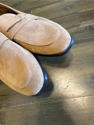 Zara Tan Suede Penny Loafers Slip On Casual Leather 40 Minimalist Capsule 9 thumbnail 4