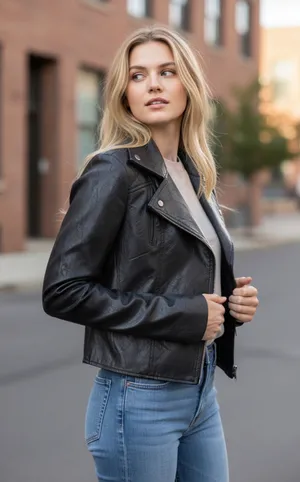 Kut From The Kloth Black Faux Leather Jacket thumbnail 1