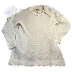Abercrombie & Fitch Crewneck Knit Sweater | Zip Shoulder Cream NWT thumbnail 9