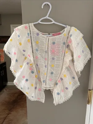 NWT JJ’s Fairyland Embroidered Boho Blouse - Size Large - Dreamy Boutique Find! thumbnail 2