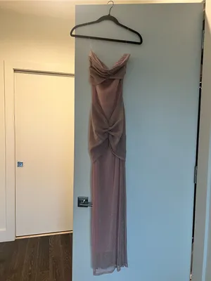 Strapless Dusty Pink Maxi Dress with Twist Front thumbnail 5