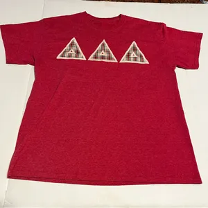 Delta Delta Delta Sorority Womens Large Red Plaid Short Sleeve Shirt Greek *FLAW thumbnail 3