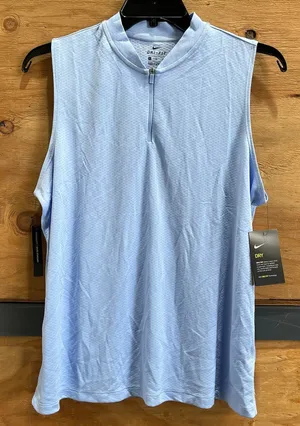 Nike Athletic Sleeveless Shirt With Zip AJ5227-450 Sky Blue Women Size XL NWT thumbnail 1