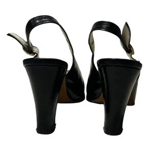 Garolini Leather Peep Toe Slingback Heels Old Money Vintage Italian Luxury 6 thumbnail 4