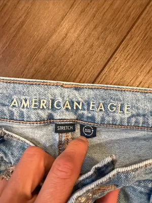 American Eagle Stretch Light Blue Straight Leg Jeans Size 10 Long - C66-017 thumbnail 3