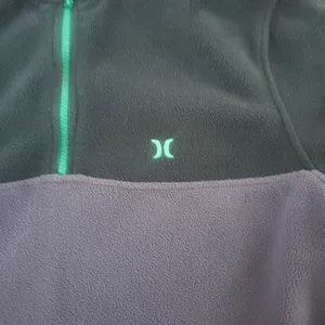 Hurley Navy and Lavender Fleece Jacket Size Small Oversized Fit thumbnail 2