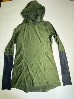 BCG Womens L Turbo Warmth‎ Olive Green Hoodie Pullover Long Sleeve Athletic Top thumbnail 1