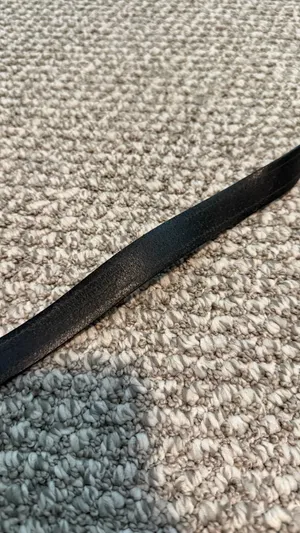 Classic 36” Black Leather Belt with Silver Buckle (slight signs of wear) thumbnail 4