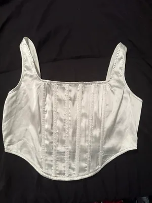 Missguided White Satin Corset Top thumbnail 4