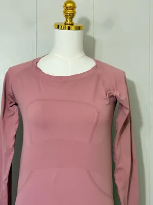 Lululemon Swiftly Tech Long Sleeve Shirt Pink Running Top Tagless thumbnail 2