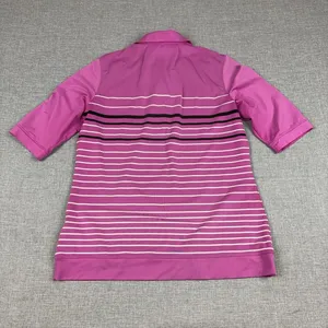Nike Golf Tour Performance Polo Womens L Pink Stripe Dri-FIT 541957-636 thumbnail 9