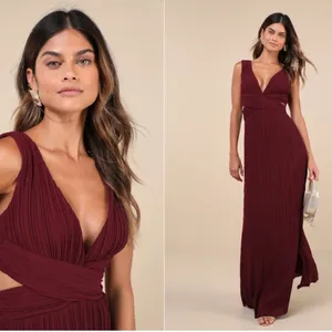 LULU's Prom Chic Elegant Sexy Romantic Flowy Bridesmaid Wedding Formal Maxi thumbnail 6