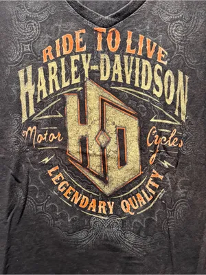 Harley Davidson v neck t shirt thumbnail 2