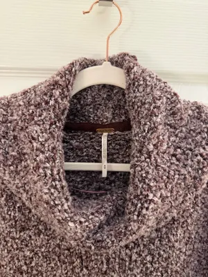 Free People Purple Cowl Neck Oversized BFF Sweater Medium thumbnail 5
