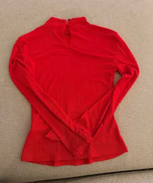 No Boundaries Red rhinestone mesh top thumbnail 1