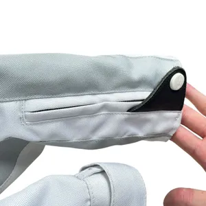 Castle Streetwear White Gray Full Zip‎ Lined Mock Neck Motorcycle Jacket Size 10 thumbnail 10