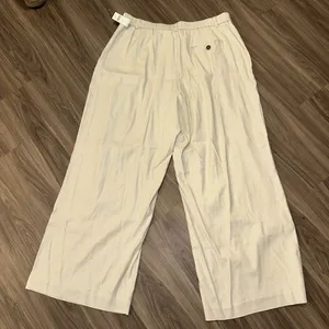 Maeve Anthropologie Pleated Wide Leg Pants Linen Blend‎ Size 1X thumbnail 3