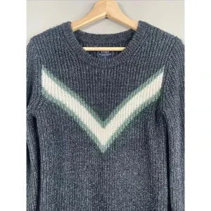 Abercrombie & Fitch Women Size Small Knit Sweater Dress Gray‎ Navy Green Varsity thumbnail 2