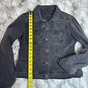 Massimo Dutti Black Button up denim jean jacket size medium casual thumbnail 6