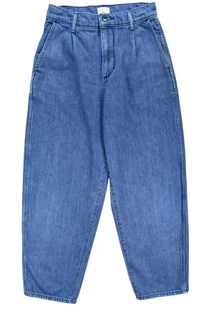 Aritzia Wilfred Free Pleated Barrel Leg Jeans Organic Cotton Medium Wash Blue 4 thumbnail 1