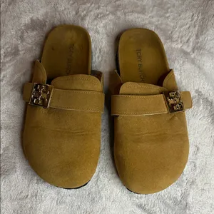 Tory Burch Tan Suede Slip-On Mules thumbnail 1