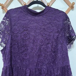TORRID - DEEP PURPLE HIGH NECK SHORT SLEEVE LACE woman DRESS plus SIZE 16 thumbnail 5