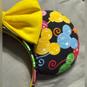 Disney's Mickey Mouse Balloon Ears Headband with Yellow Cotton Bow thumbnail 3