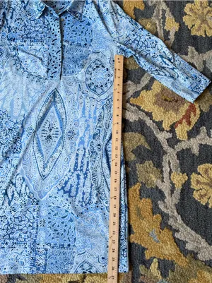 Gretchen Scott Everywhere Shirt Dress SZ Small in Paisley Medallion Mosaic Print thumbnail 4