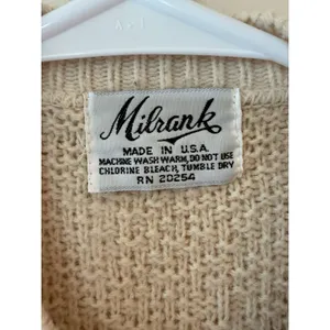 Vintage Milrank Open Front Sweater Vest Cream Medium Coastal Grandma Preppy thumbnail 5