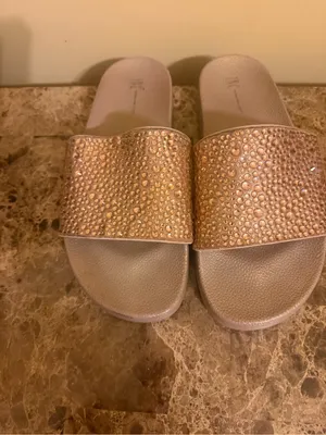 INC International Concepts Rose Gold Crystal Slide Sandals thumbnail 2