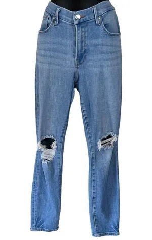 Good American Good Legs Distressed Crop Jeans thumbnail 1