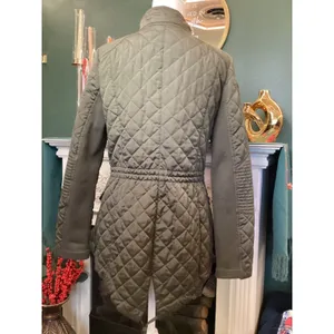 BCBGeneration Quilted Utility Jacket Women Small Olive Green Excellent Moto Zip‎ thumbnail 3