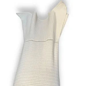 Scoop NYC White Crochet Knit Mermaid Maxi Dress High Low Hem Boho Resort Coastal thumbnail 5